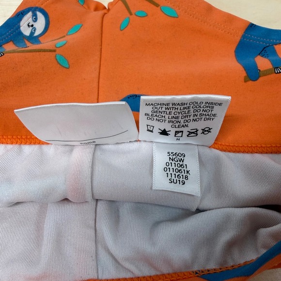 Hanna Andersson Orange Sloth Swim Trunks Boys Girls Kids Size US 3 90cm - Picture 4 of 4